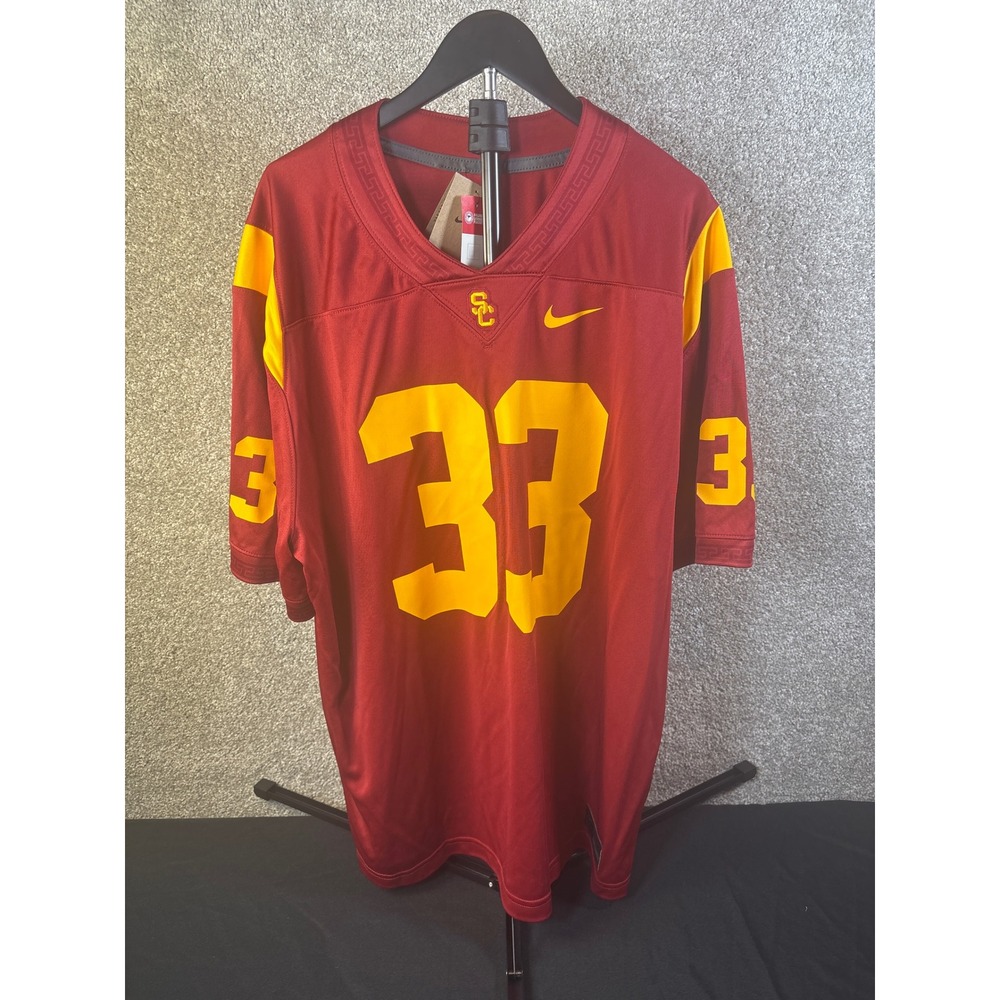 Nike USC Trojans Football Jersey Number 33 Cardinal Gold Large Men Marcus Allen